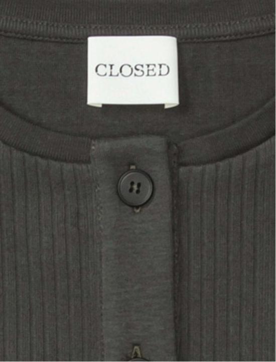  클로즈드 반팔 티셔츠 크루넥 골지 티셔츠 아이리시 커피 - CLOSED