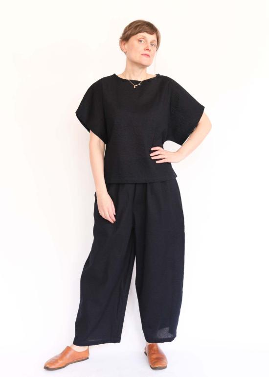  블랙 크레인 블라우스 JC BX20 BLUE - BLACK CRANE