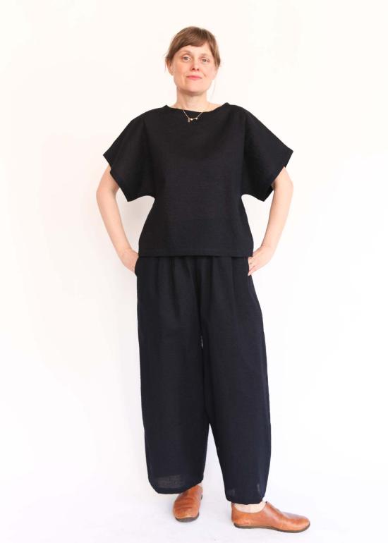  블랙 크레인 블라우스 JC BX20 BLUE - BLACK CRANE
