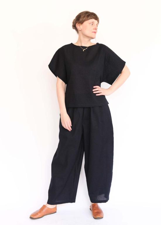  블랙 크레인 블라우스 JC BX20 BLUE - BLACK CRANE