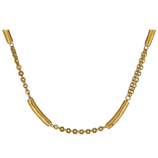  로니 폴 주얼리 목걸이/팬던트 튜브 비즈 스테이션 목걸이 골드 - LONI PAUL JEWELRY