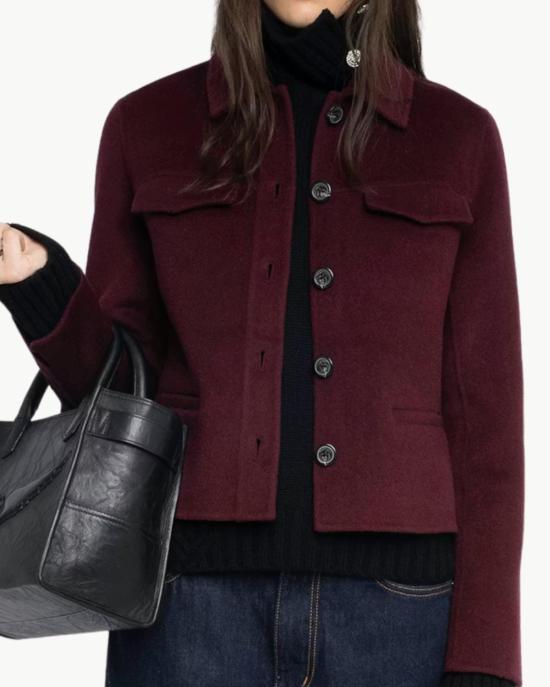  자딕앤볼테르 수트 자켓 Zadig & Voltaire 리암 울 재킷 버건디 - ZADIG & VOLTAIRE