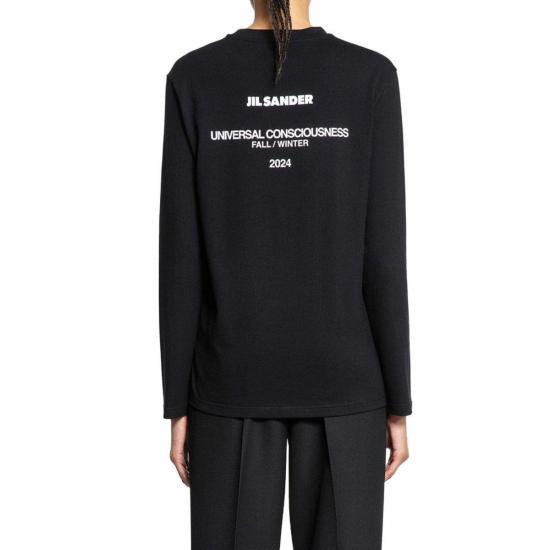  질샌더 긴팔 티셔츠 질 샌더 코튼  블랙 - JIL SANDER