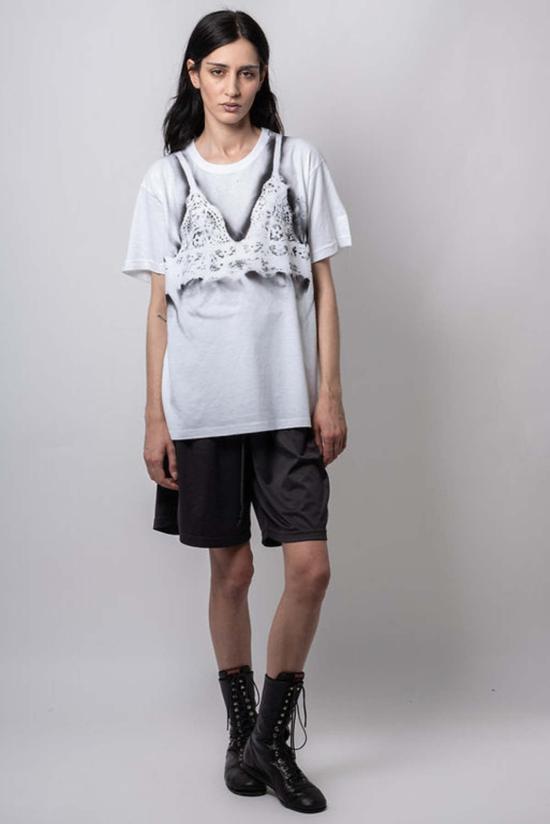  Kenza Iatrides 반팔 티셔츠 켄자 이아트리데스 화이트 브라 티셔츠 - OTHER BRANDS