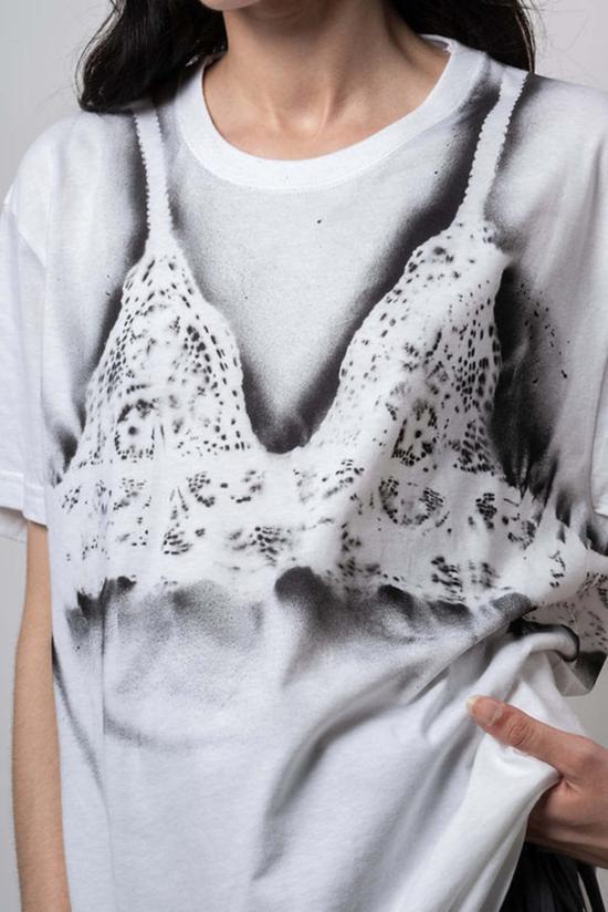  Kenza Iatrides 반팔 티셔츠 켄자 이아트리데스 화이트 브라 티셔츠 - OTHER BRANDS