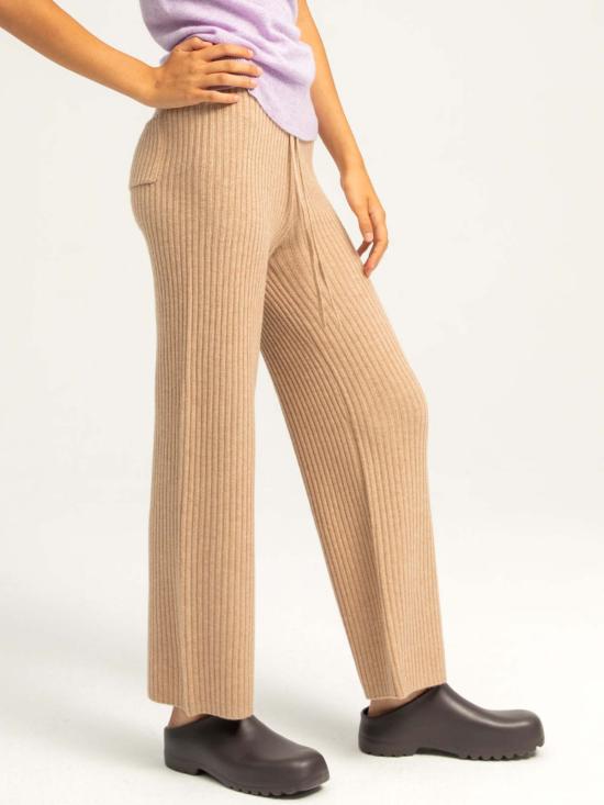  퓨어 캐시미어 엔와이씨 스트레이트 팬츠 퓨어캐시미어 NYC 롱 스트레이트핏 팬츠 카멜 - PURECASHMERE NYC