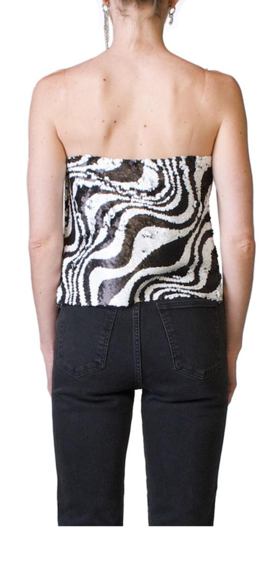  사이먼밀러 민소매 티셔츠 Simon Miller Sequin Turvy Top Zebra - SIMONMILLER