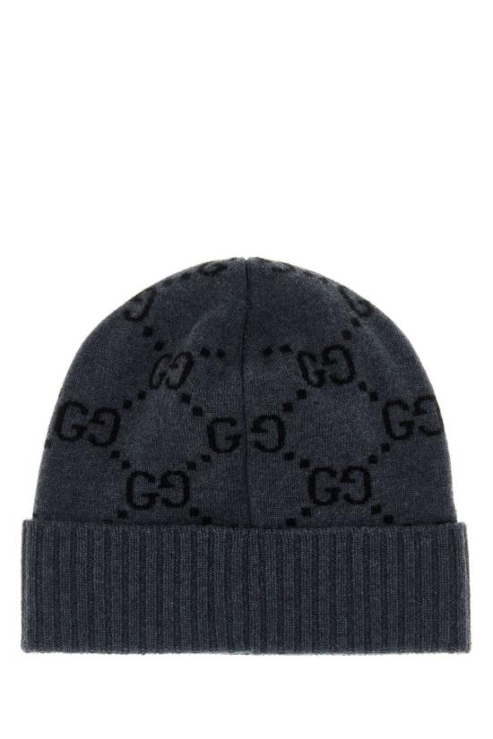  구찌 비니 자수 캐시미어 비니  그래파이트 블랙 - GUCCI
