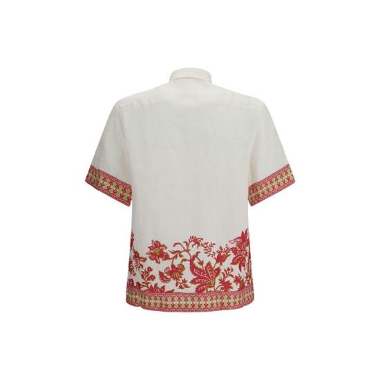 26SS 에트로 반팔 티셔츠 린넨 반팔 셔츠 멀티컬러 - ETRO