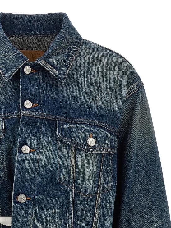  MM6 메종마르지엘라 데님 자켓 Mm6 메종 마르지엘라 코튼 데님 재킷 블루 - MM6 MAISON MARGIELA