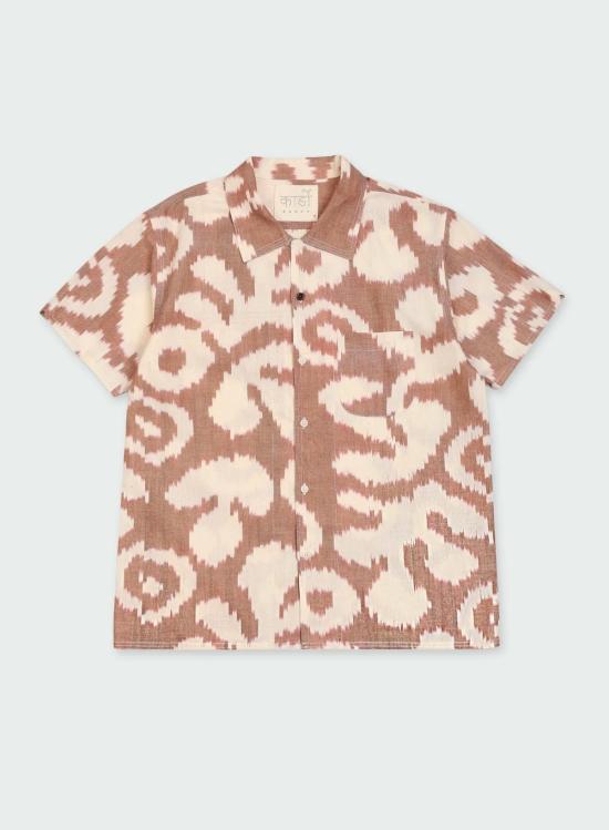  카르도 반팔 셔츠 Kardo Chintan Ikat 셔츠 브릭 - KARDO