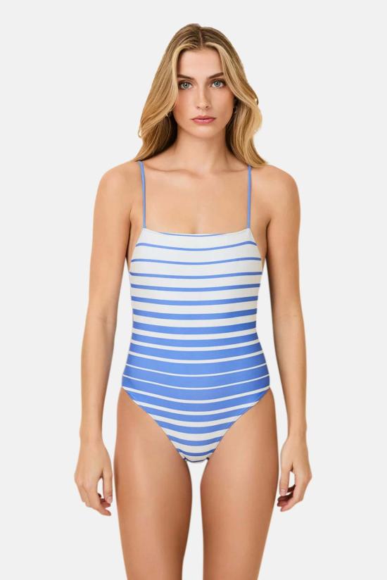  솔리드 앤 스트라이프 원피스 수영복 SU25 S1234SOL SUN MARINA BLUE SUNSET STRIPE