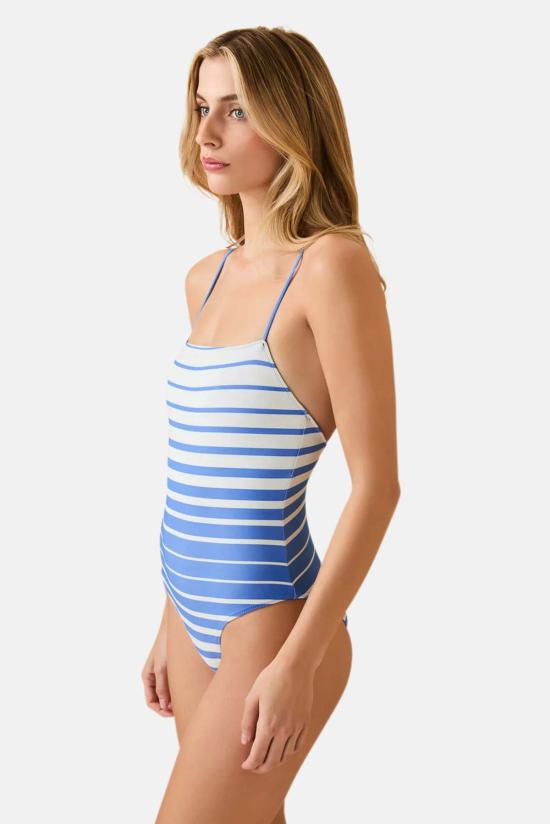  솔리드 앤 스트라이프 원피스 수영복 SU25 S1234SOL SUN MARINA BLUE SUNSET STRIPE - SOLID AND STRIPED