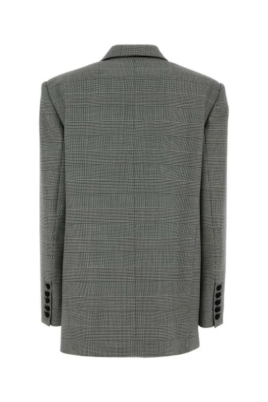  발망 수트 자켓 자수 울 블렌드 블레이저 Eab 느와르/블랑 - BALMAIN