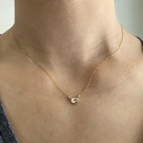  제니 권 디자인스 목걸이/팬던트 제니 권 디자인 모거나이트 그린 사파이어 듀 네크리스 - JENNIE KWON DESIGNS