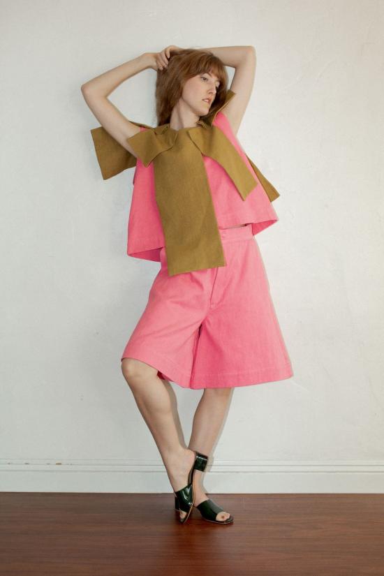  Nancy Stella Soto 블라우스 낸시 스텔라 소토 피냐타 슬리브리스 셔츠 로얄 핑크 - OTHER BRANDS