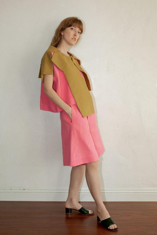  Nancy Stella Soto 블라우스 낸시 스텔라 소토 피냐타 슬리브리스 셔츠 로얄 핑크 - OTHER BRANDS