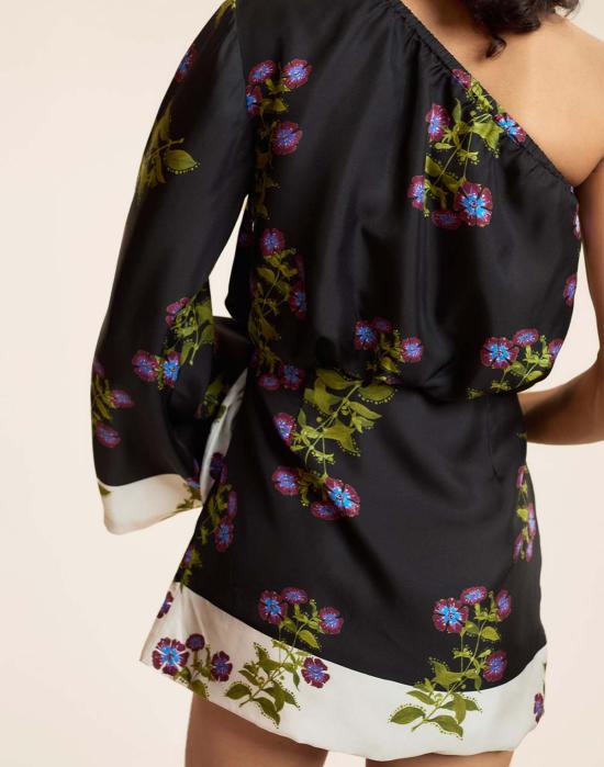  신시아 로리 숏 원피스 신시아 로울리 본 보야지 실크 드레스 블랙플 - CYNTHIA ROWLEY