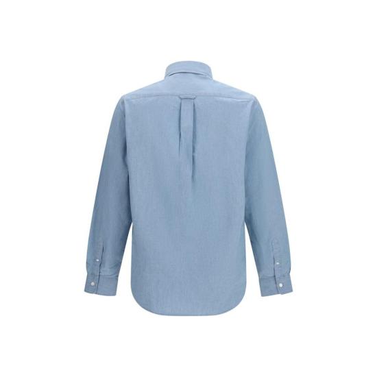 메종키츠네 긴팔 셔츠 메종 키츠네 프로필 폭스 셔츠 블루 - MAISON KITSUNE