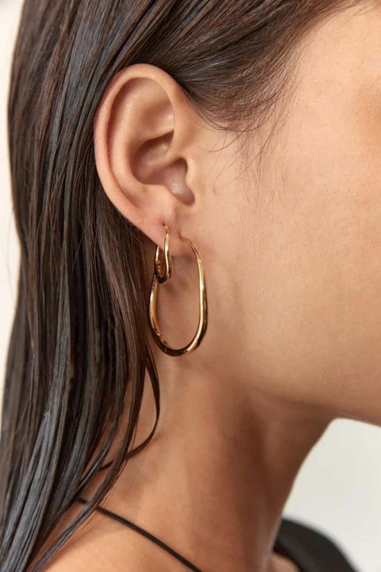  Flash Jewellery 이어링 플래시 주얼리 모멘토 미니 후프 14k 골드 베르메일 - OTHER BRANDS