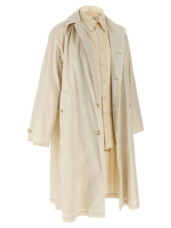  마르지엘라 트렌치 코트 메종  코튼  베이지 - MAISON MARGIELA