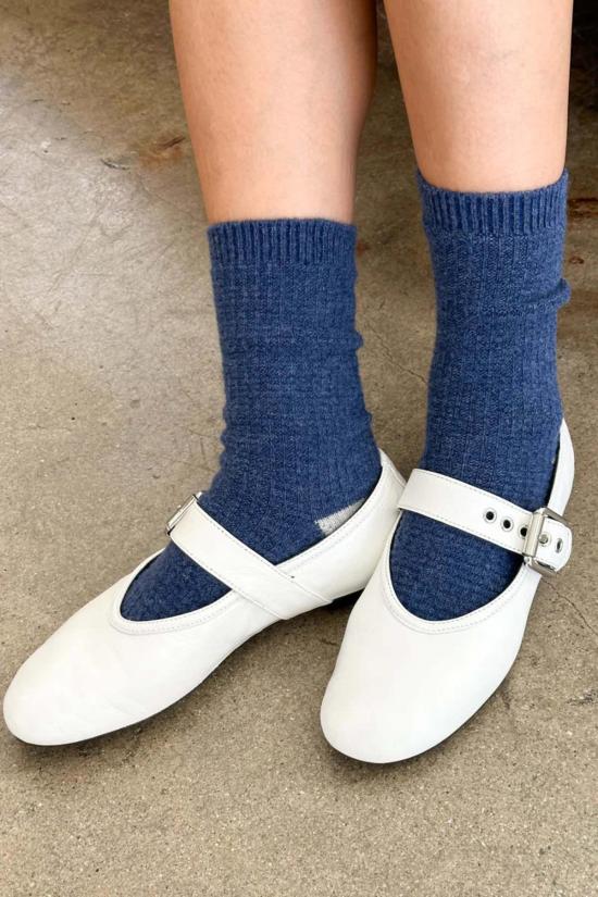  르 본 숍 양말 르봉숍 울 와플  데님/스톤 - LE BON SHOPPE