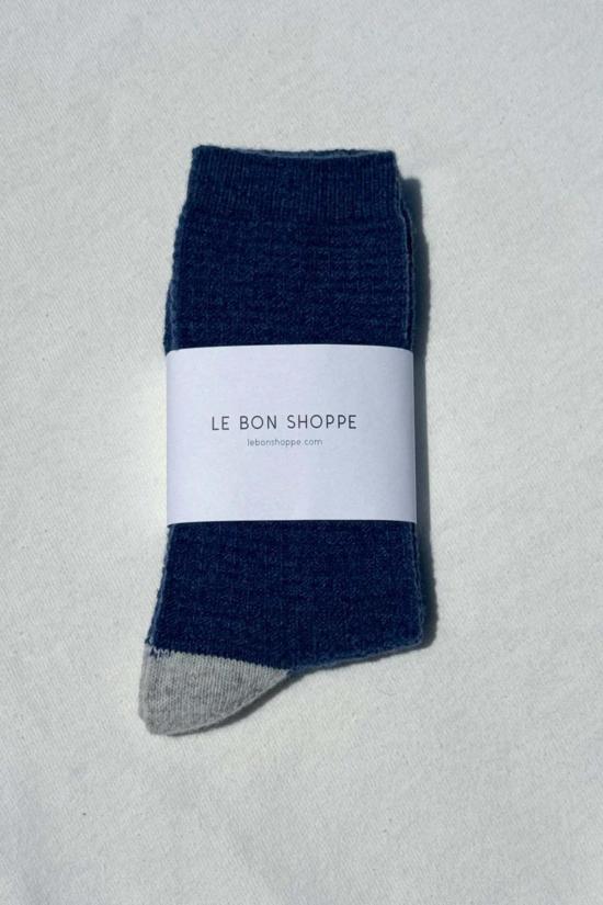  르 본 숍 양말 르봉숍 울 와플  데님/스톤 - LE BON SHOPPE