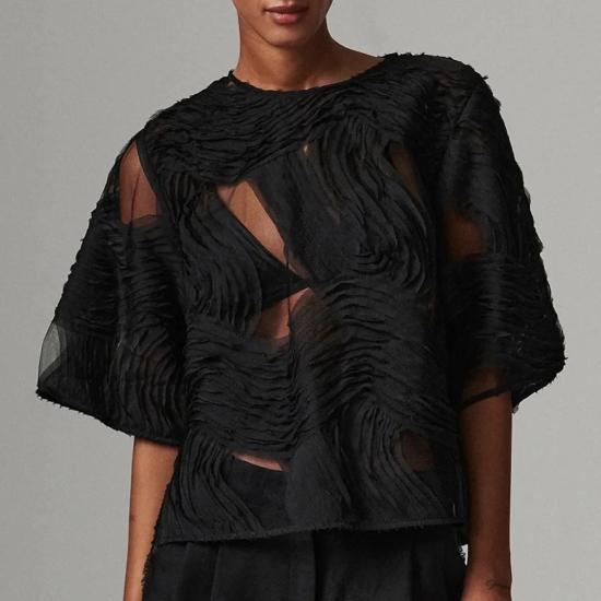  Day Birger et Mikkelsen 블라우스 Day Birger Et Mikkelsen 타티아나 크로셰 레이스 탑 블랙