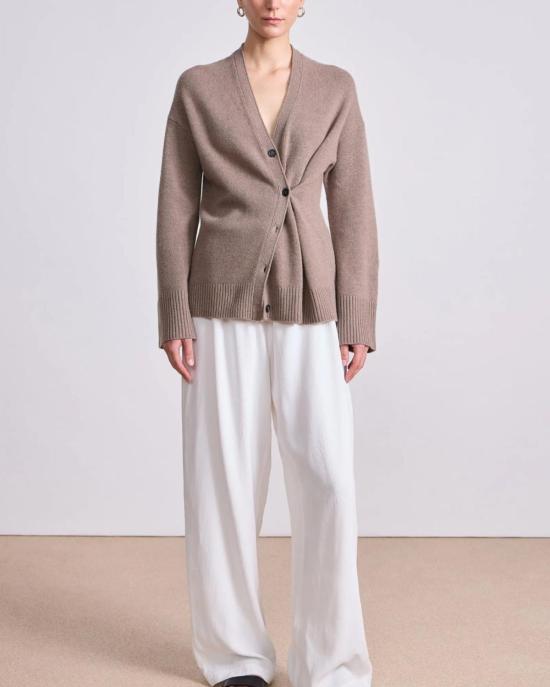  어피스 어파트 가디건 Apiece Apart Ana Wrap Cardigan Walnut - APIECE APART