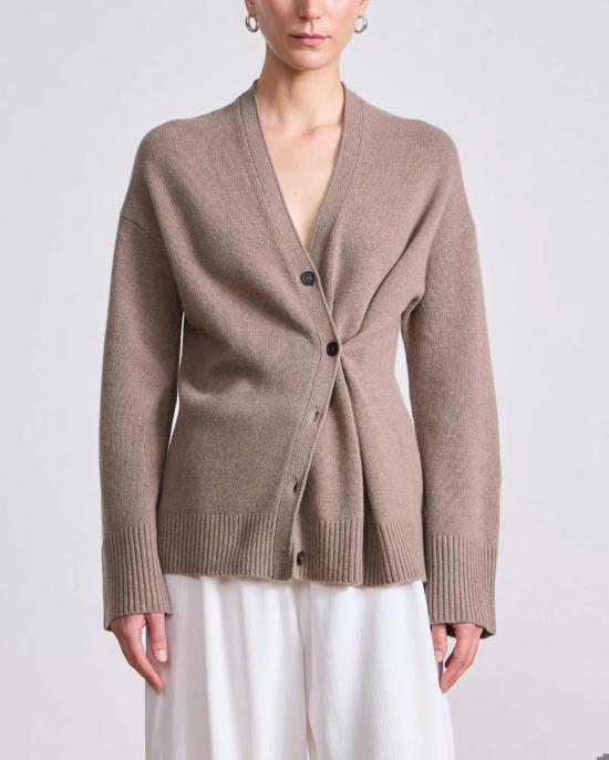  어피스 어파트 가디건 Apiece Apart Ana Wrap Cardigan Walnut