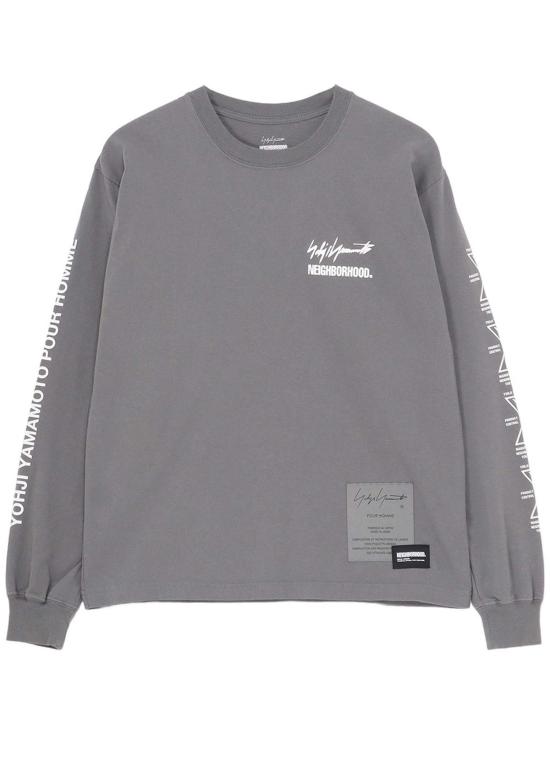 26SS 요지 야마모토 긴팔 티셔츠 네이버후드  (회색) - YOHJI YAMAMOTO