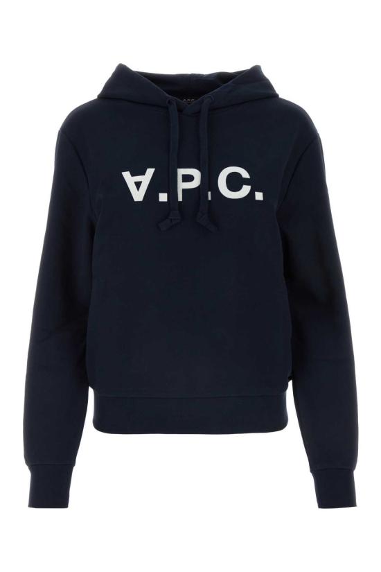  아페쎄 후드 티셔츠 A.P.C. 유기농 면 스웨트셔츠 다크 네이비/에크루