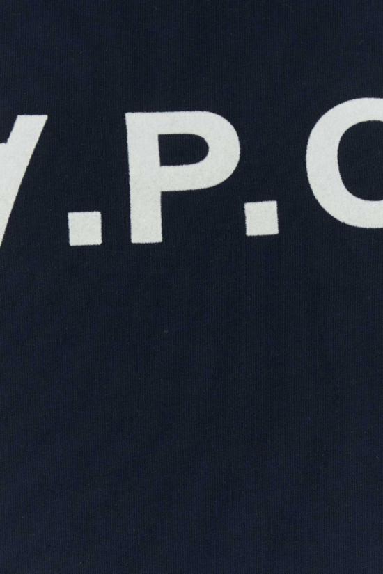  아페쎄 후드 티셔츠 A.P.C. 유기농 면 스웨트셔츠 다크 네이비/에크루 - A.P.C.