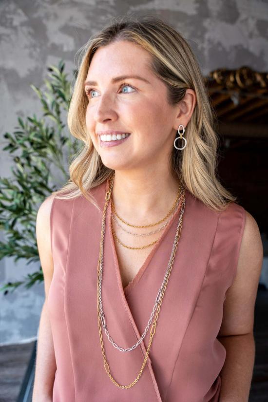  로니 폴 주얼리 목걸이/팬던트 섬세한 롱 레이어링 목걸이 골드 - LONI PAUL JEWELRY