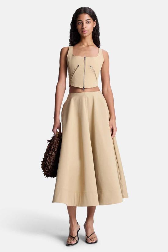  에이엘씨 롱 스커트 3SKRT00664DEBE DESERT BEIGE - A.L.C.