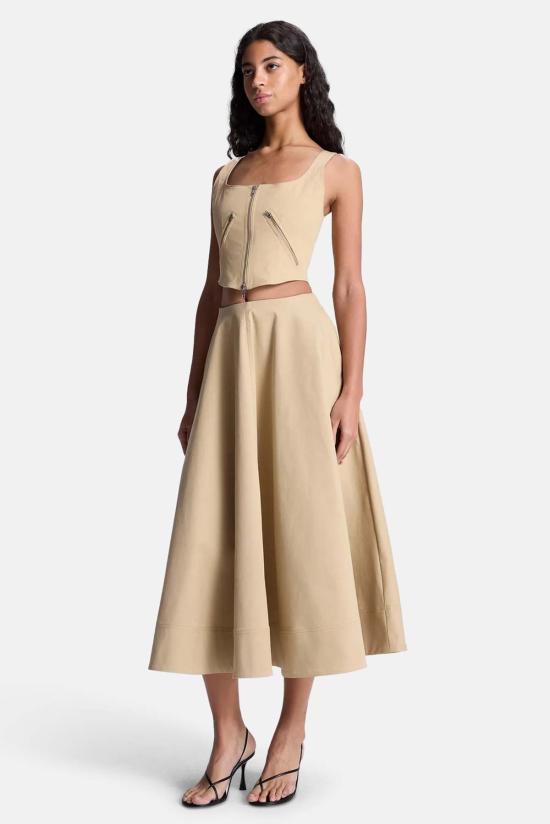  에이엘씨 롱 스커트 3SKRT00664DEBE DESERT BEIGE - A.L.C.