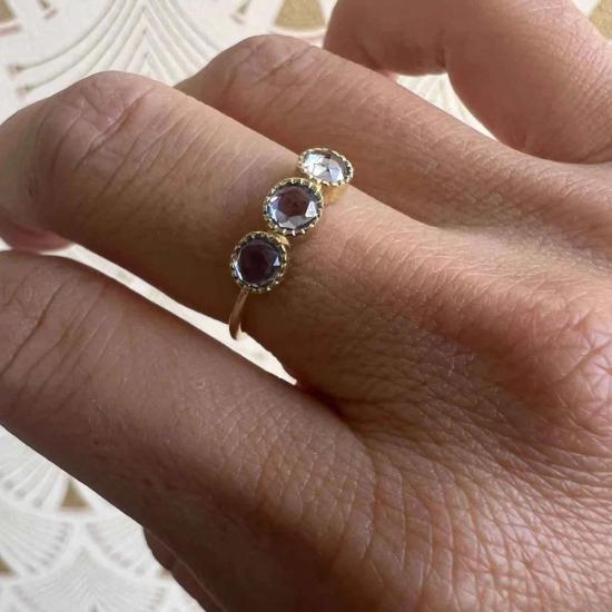  제니 권 디자인스 반지 제니 권 디자인 블루 사파이어 아리아 링 (14K 옐로우/14K 로즈/14K 화이트)