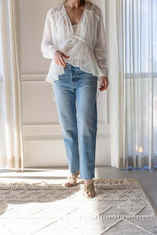  아모 데님 데님 팬츠 143 미드라이즈 슬림 진 - AMO DENIM