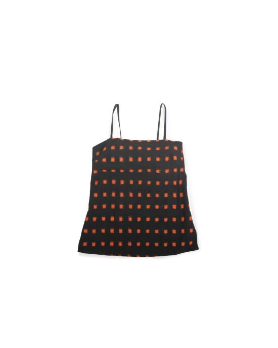  론 민소매 티셔츠 Lwn Neri 슬립 탑 Flame Pixel Handloom Ikat