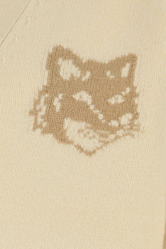  메종키츠네 가디건 메종 키츠네 크림 울  에크루탄베이지 - MAISON KITSUNE