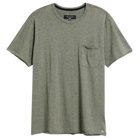  랙앤본 반팔 티셔츠 Rag & Bone 멜란지 마일즈 포켓 티 헤더 아미