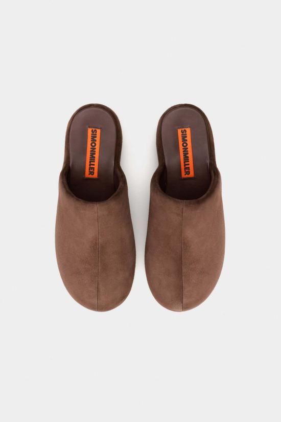  suede 뮬/슬리퍼 사이먼 밀러 스웨이드 버블 클로그 초콜릿 - OTHER BRANDS