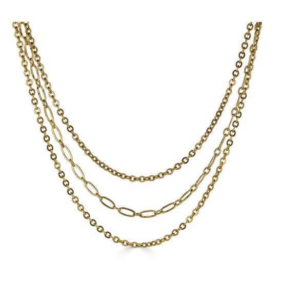  로니 폴 주얼리 목걸이/팬던트 섬세한 세 줄 목걸이 골드 - LONI PAUL JEWELRY