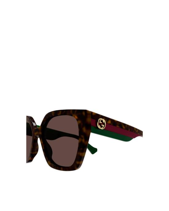  구찌 선글라스 직사각형 캣아이 프레임 선글라스 하바나/브라운/블랙/그레이 - GUCCI