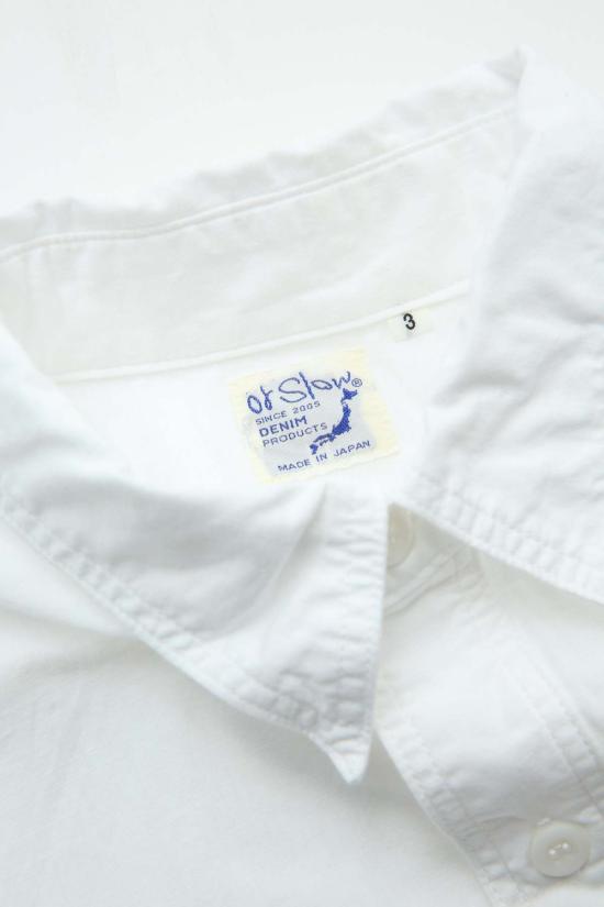  오어슬로우 셔츠 또는 슬로우 릴렉스 핏 샴브레이 작업  화이트 - ORSLOW