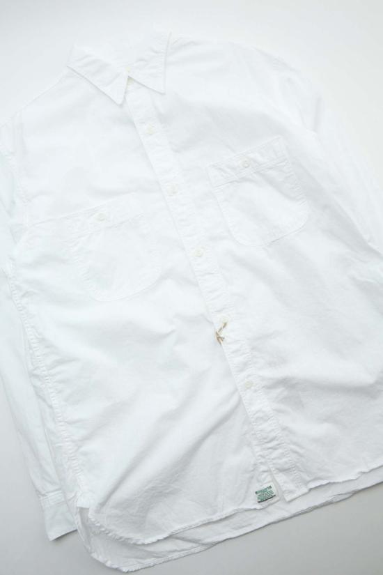  오어슬로우 셔츠 또는 슬로우 릴렉스 핏 샴브레이 작업  화이트 - ORSLOW