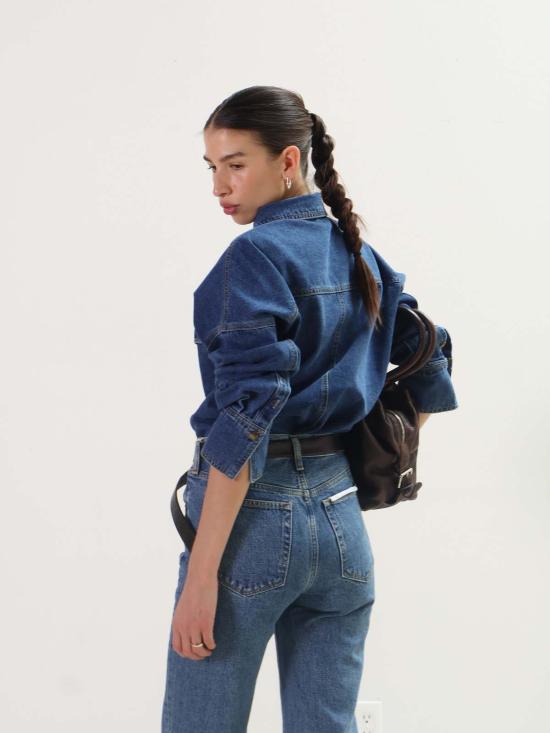 ÉTICA Denim 데님 팬츠 Ética Denim 레이아 울트라 하이 스트레이트 블루스톤 - OTHER BRANDS