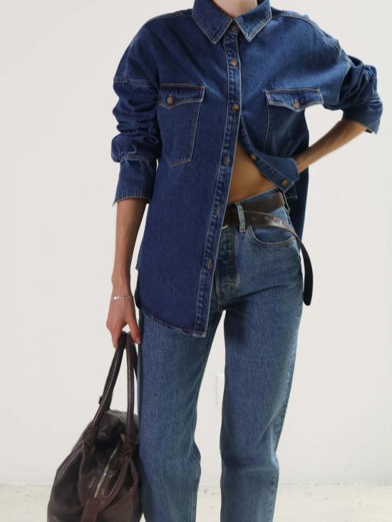  ÉTICA Denim 데님 팬츠 Ética Denim 레이아 울트라 하이 스트레이트 블루스톤 - OTHER BRANDS