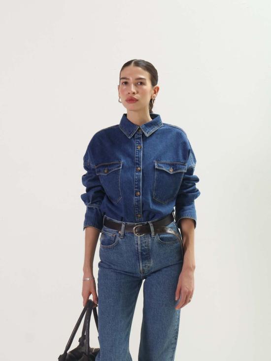 ÉTICA Denim 데님 팬츠 Ética Denim 레이아 울트라 하이 스트레이트 블루스톤 - OTHER BRANDS
