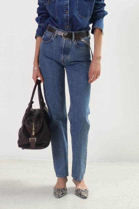  ÉTICA Denim 데님 팬츠 Ética Denim 레이아 울트라 하이 스트레이트 블루스톤